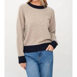 NEW SIX/FIFTY dylan crewneck sweater in latte